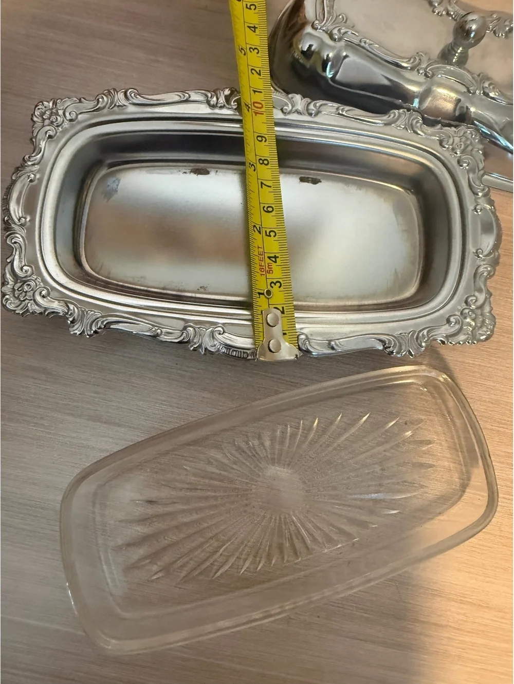 Vintage Hellerware Masterpieces Butter Dish in Chromium with Glass Insert